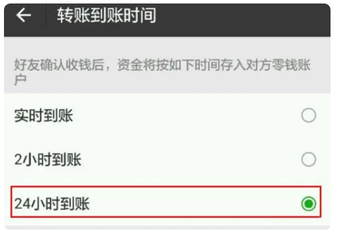 淳化苹果手机维修分享iPhone微信转账24小时到账设置方法 