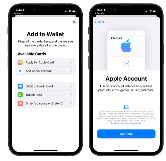 淳化苹果手机维修分享iOS 15.5钱包App如何添加 Apple 账户 